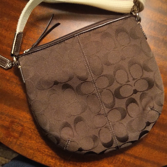 Coach Chocolate Brown Canvas Crossbody NWOT - Picture 3 of 7